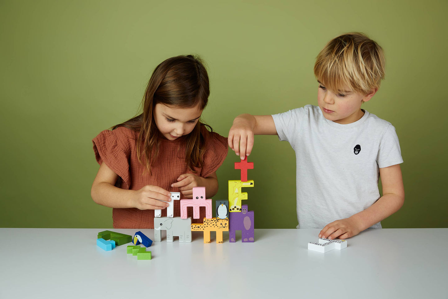 3D-Puzzle mit harten Tieren | Formen-Puzzle