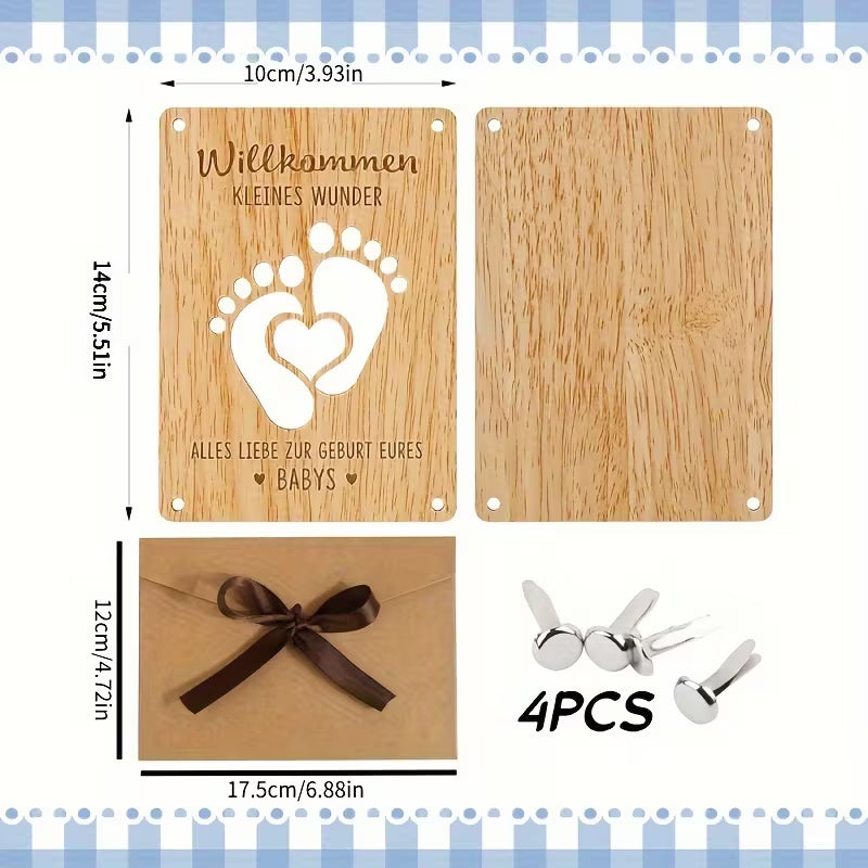 Holzgeschenk Bild „Willkommen KLEINES WUNDER“