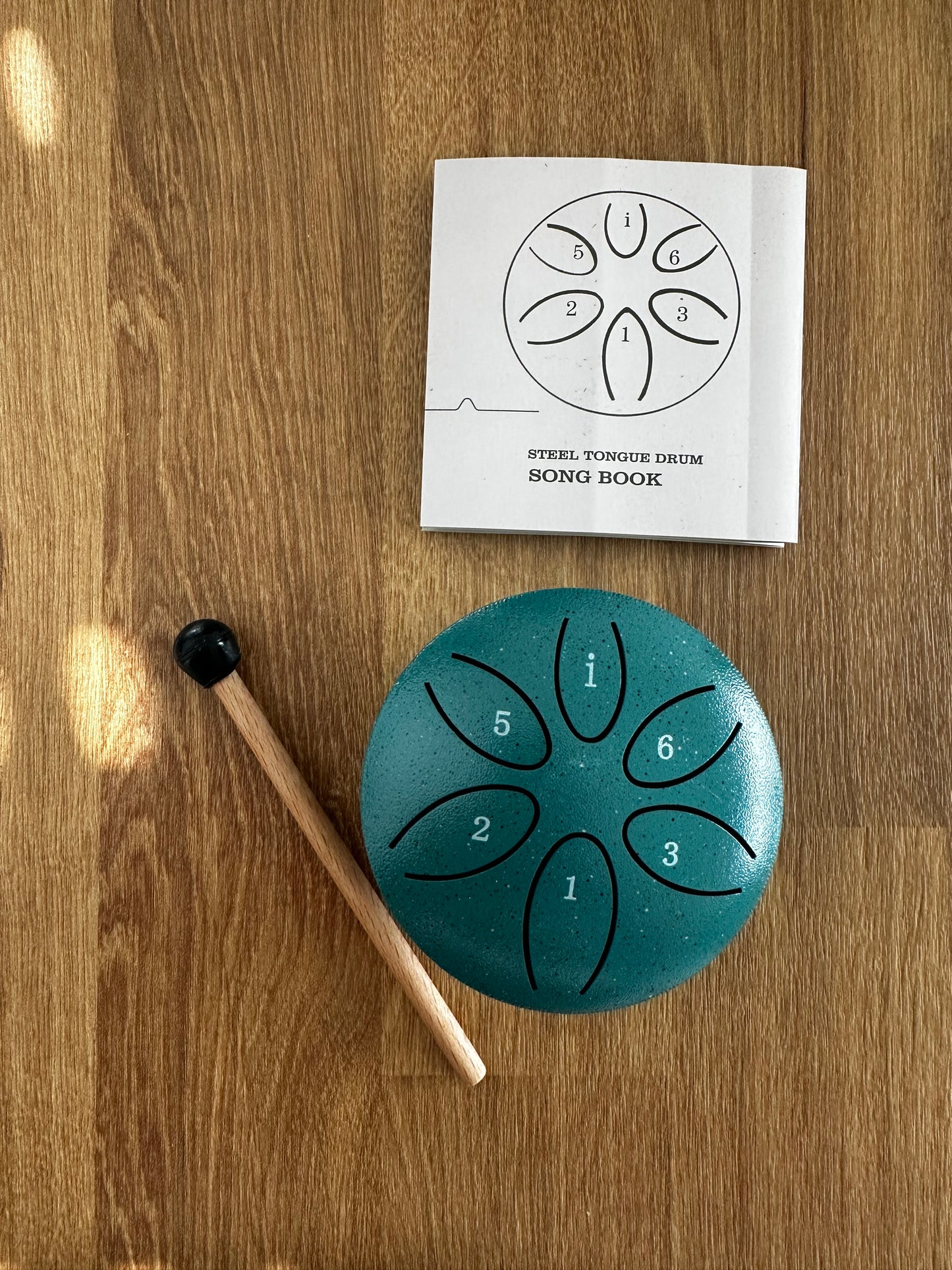 🌿 6-Ton Steel Tongue Drum – Mini Handpan aus Stahl in Grün