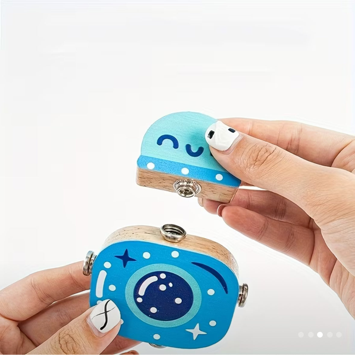 Set aus 5 Holzspielzeug-Robotern, Bauspielzeug, pädagogische bewegliche Roboterspielzeuge, Geburtstagsgeschenk