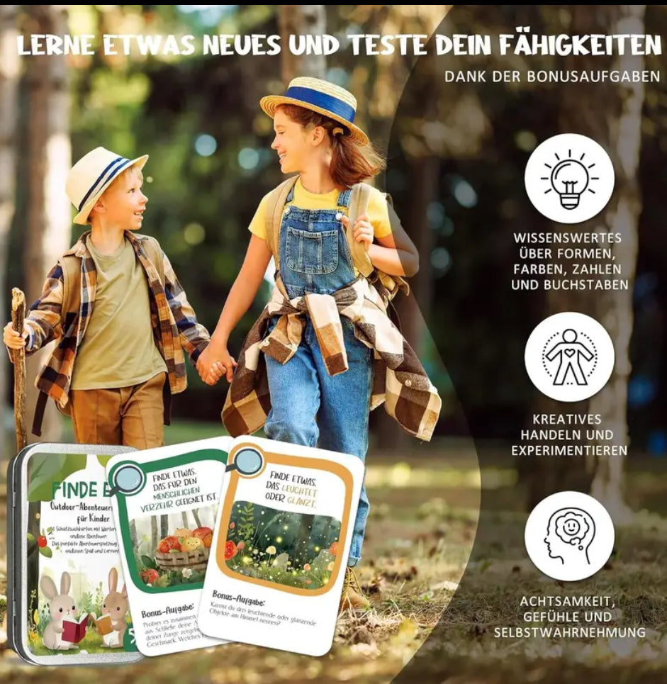 🎒 „Geh und Finde es!“ – Das Outdoor-Abenteuer-Spiel für Kinder