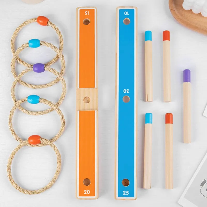 Ringwurfspiel aus Holz – Reisespiel für Kinder ab 4 Jahren