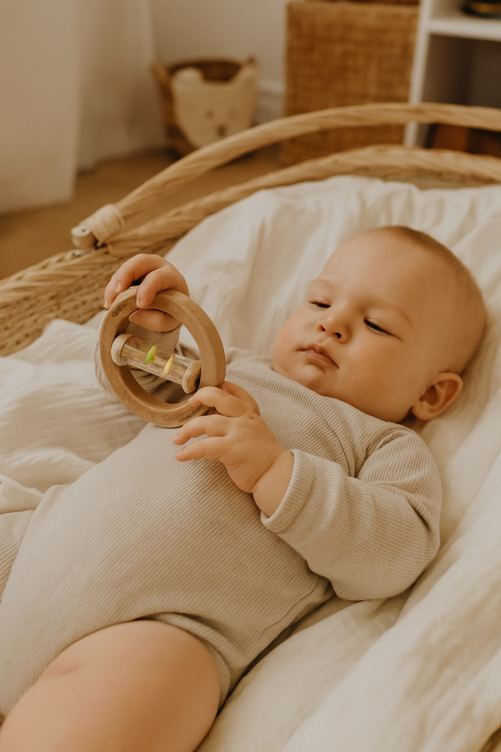 Holz Regen-Sound-Ring – Beruhigendes Klangspielzeug für Babys & Kleinkinder