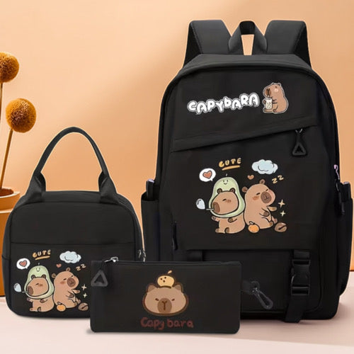 Back-to-School 3-teiliges Capybara-Rucksackset – Süß, praktisch & perfekt organisiert