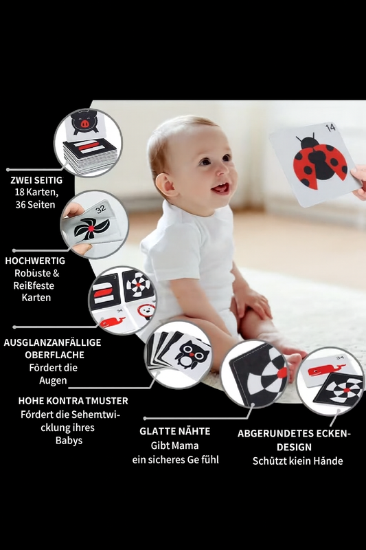 Frühförderung Stoffkarten – Kompakt, Tragbar & Perfekt für das frühe Lernen