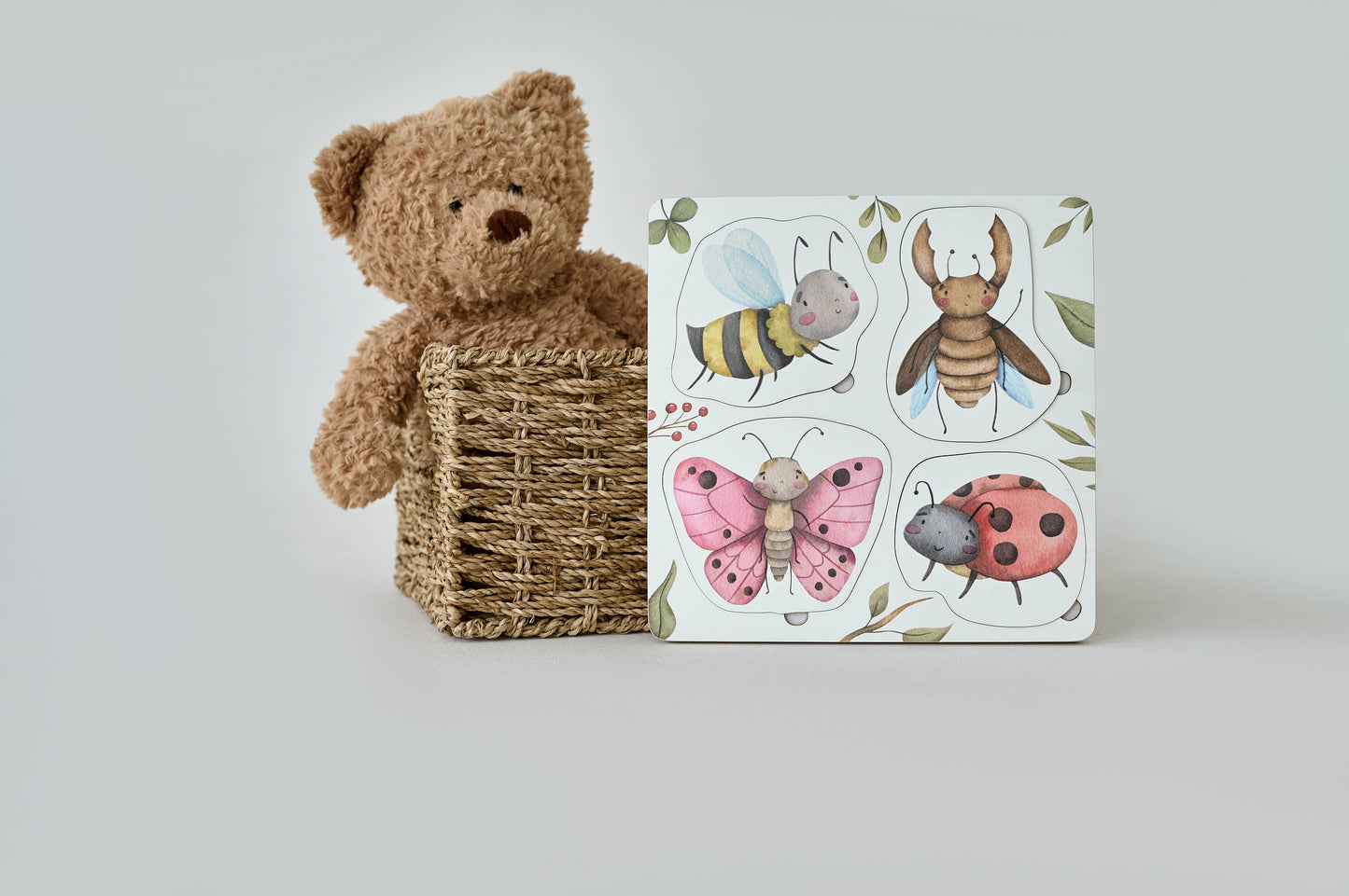 Lebenszyklus der Insekten Holzpuzzle Montessori Lernspielzeug