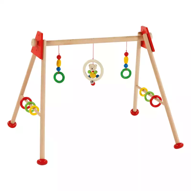 Heimess Baby-Fit Spieltrapez „Bär“ – Holz-Spieltrainer 763770 | ab Geburt