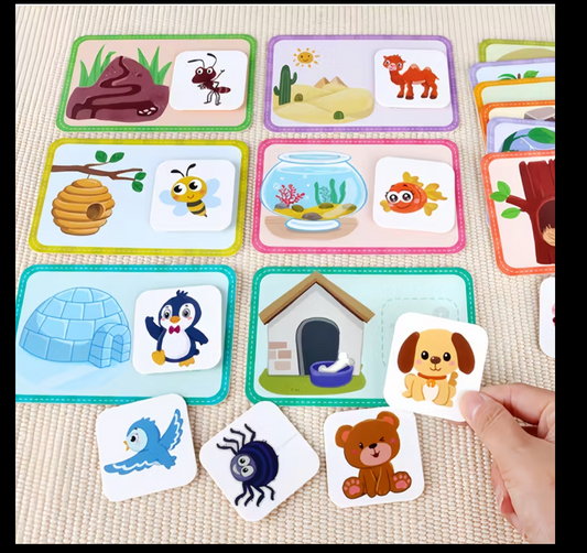 🌟 Lebendige Lernkarten für Vorschule & Kindergarten – Tierlebensraum-Matchspiele für spielerisches Lernen! 🌟