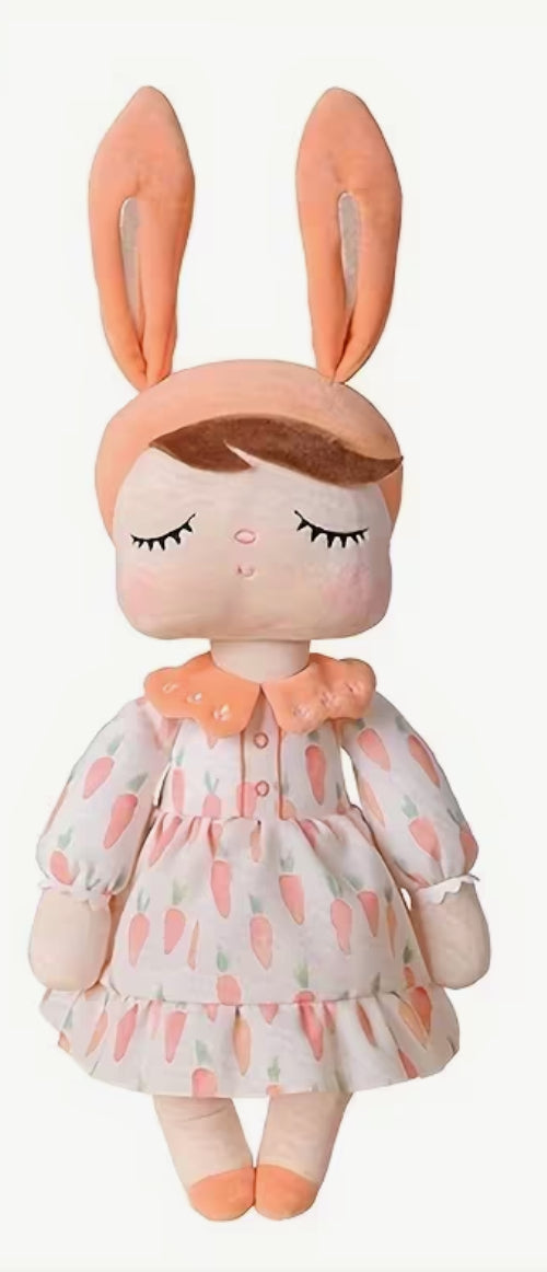 🧸 Metoo Kuschelpuppe mit Hasenohren – Weiche Stoffpuppe für Kinder, Babygeschenk & Dekoration