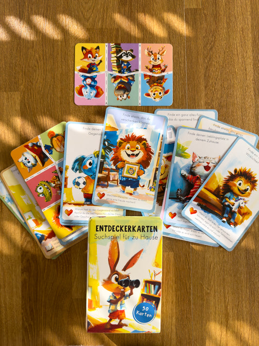 Indoor Spielkarten Schatzsuche & Lernspiel für Drinne