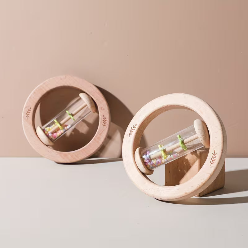 Holz Regen-Sound-Ring – Beruhigendes Klangspielzeug für Babys & Kleinkinder